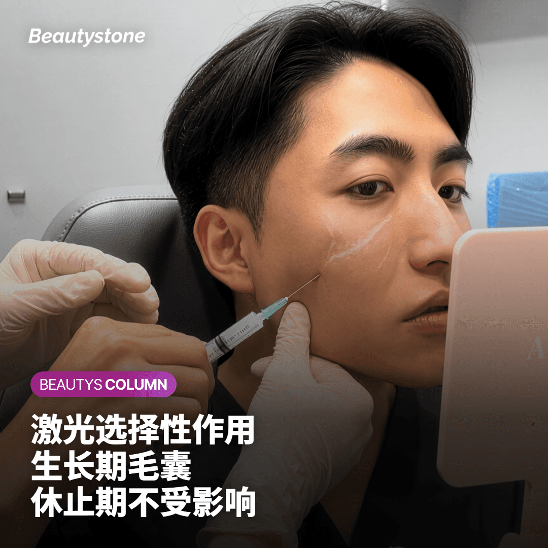 皮肤横截面示意:激光能量集中作用于生长期毛囊