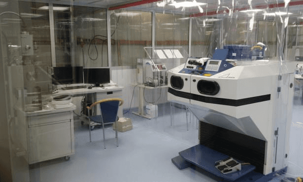 Figure 4: EB welding, laser welding and cleaning located in the cleanroom to reduce transition ways
