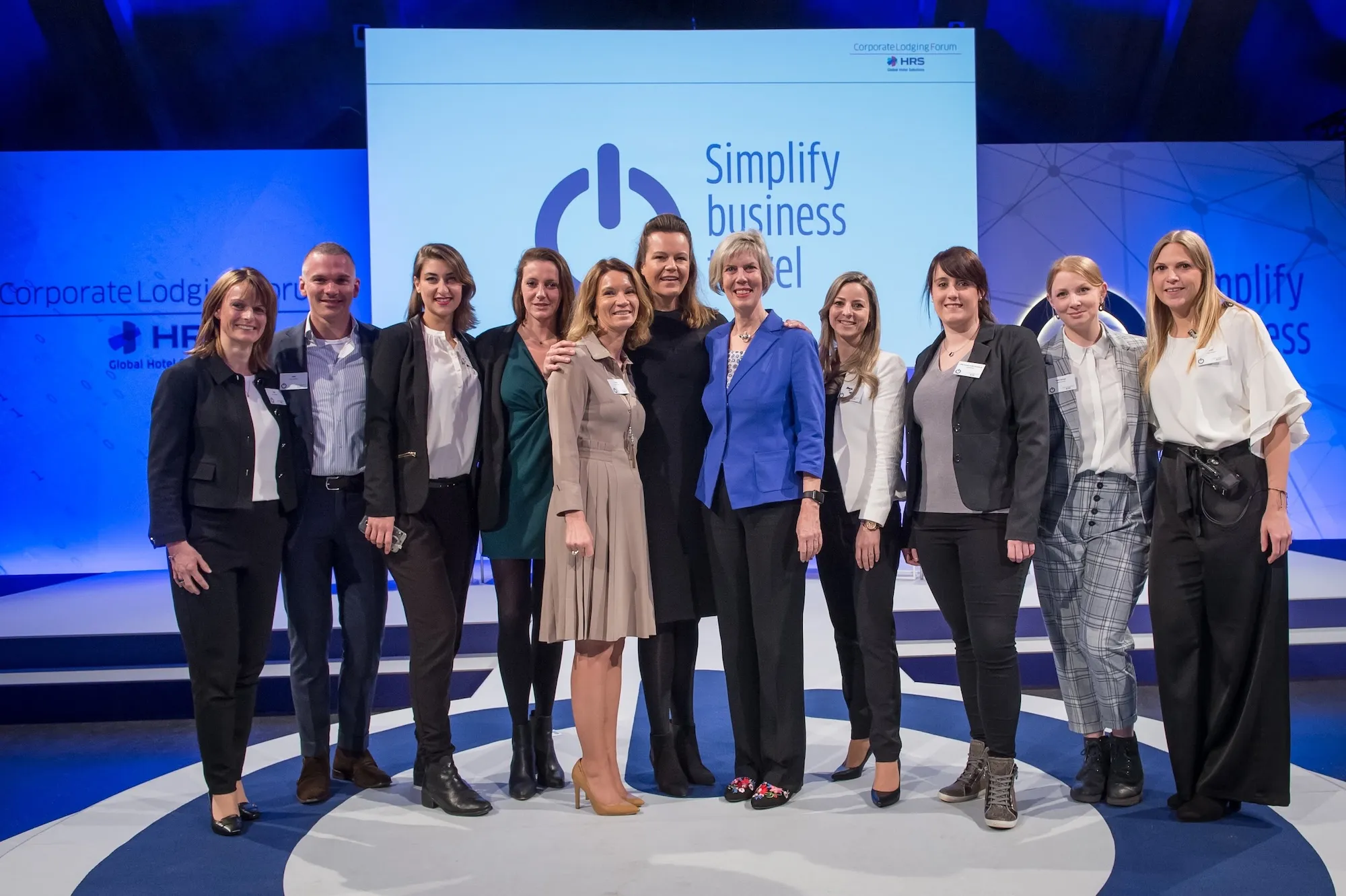 A group of business executives at a convention