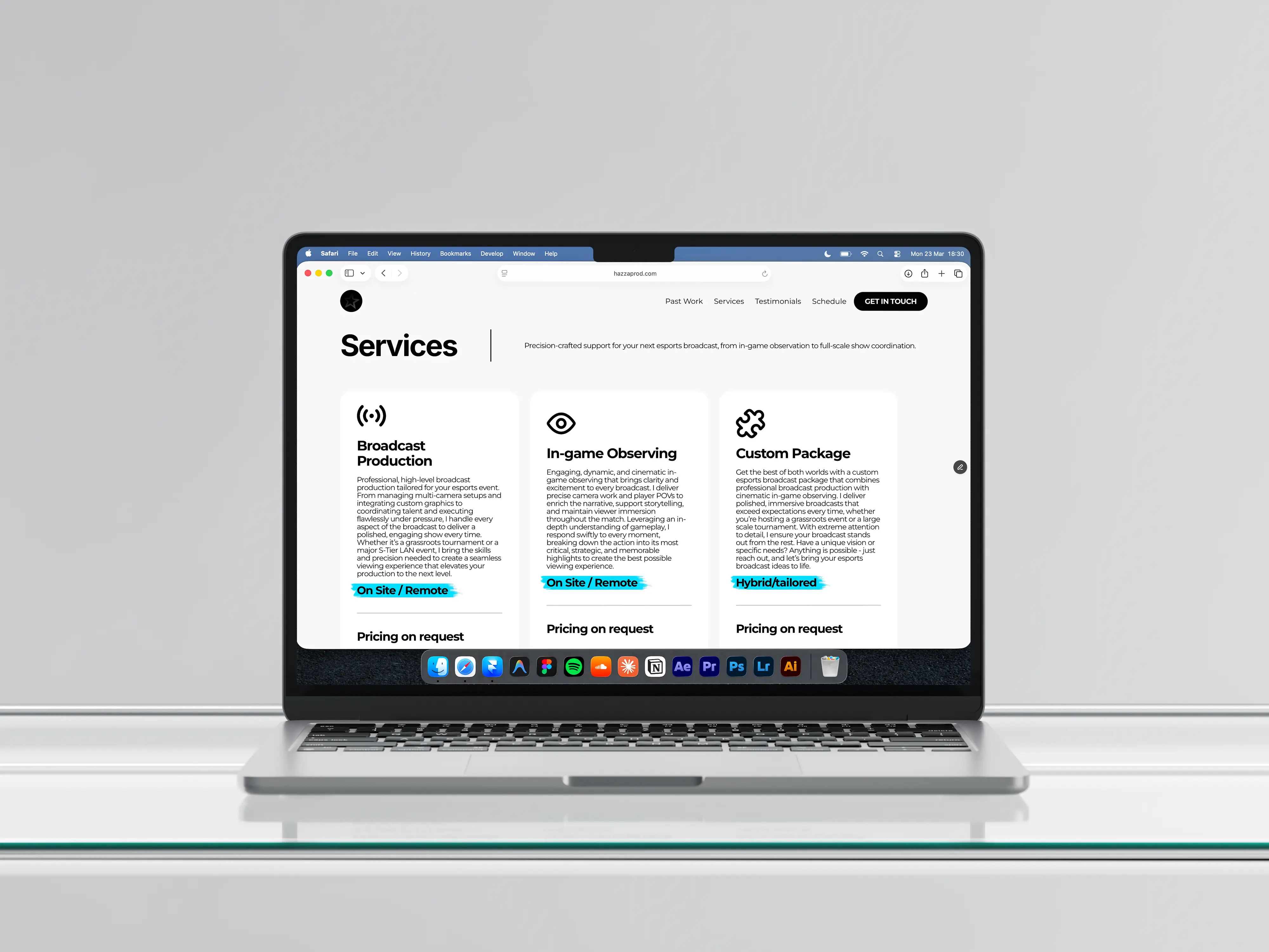 HazzaProd Services Mock