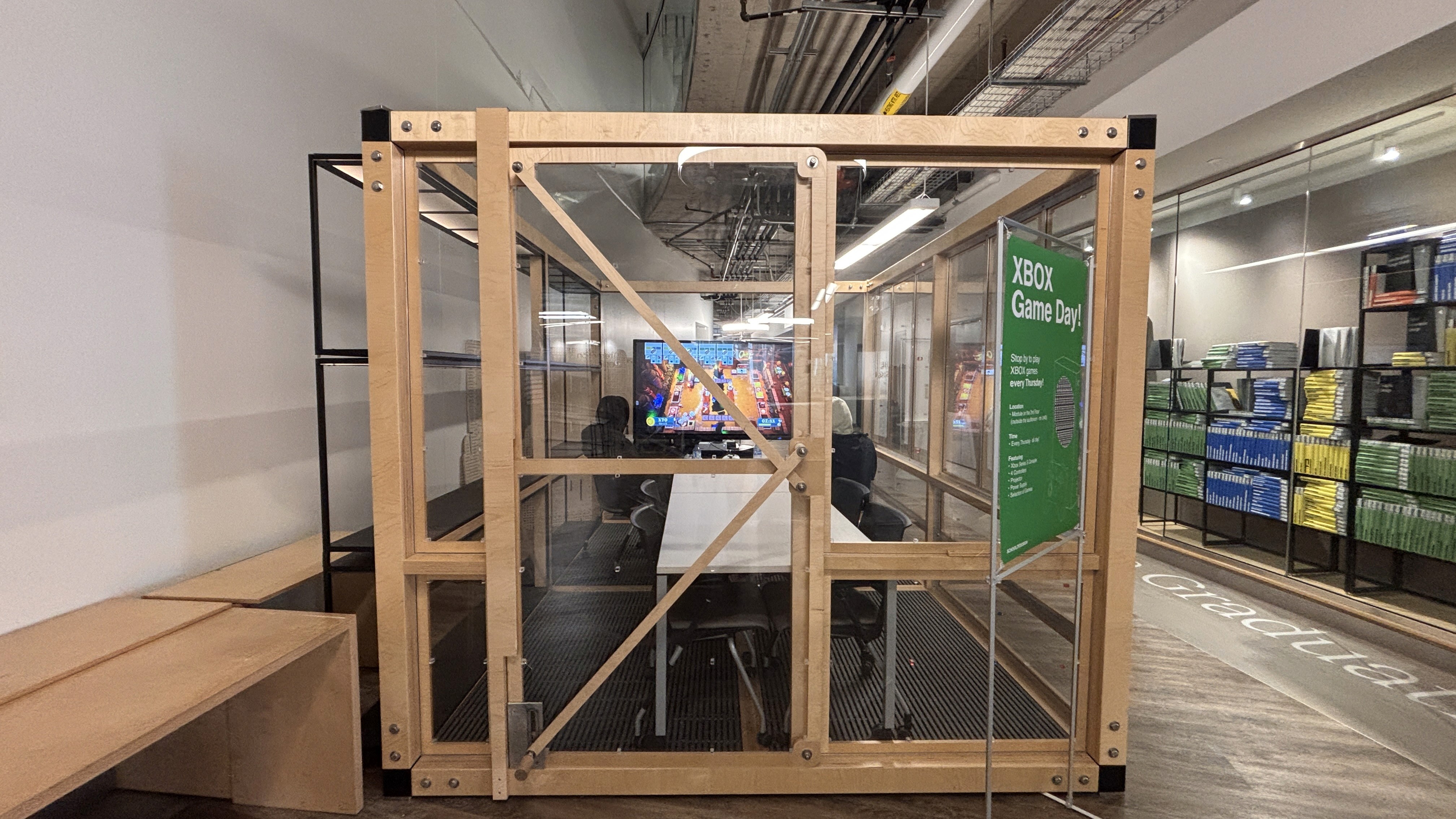 side view of gaming area at GBC waterfront
