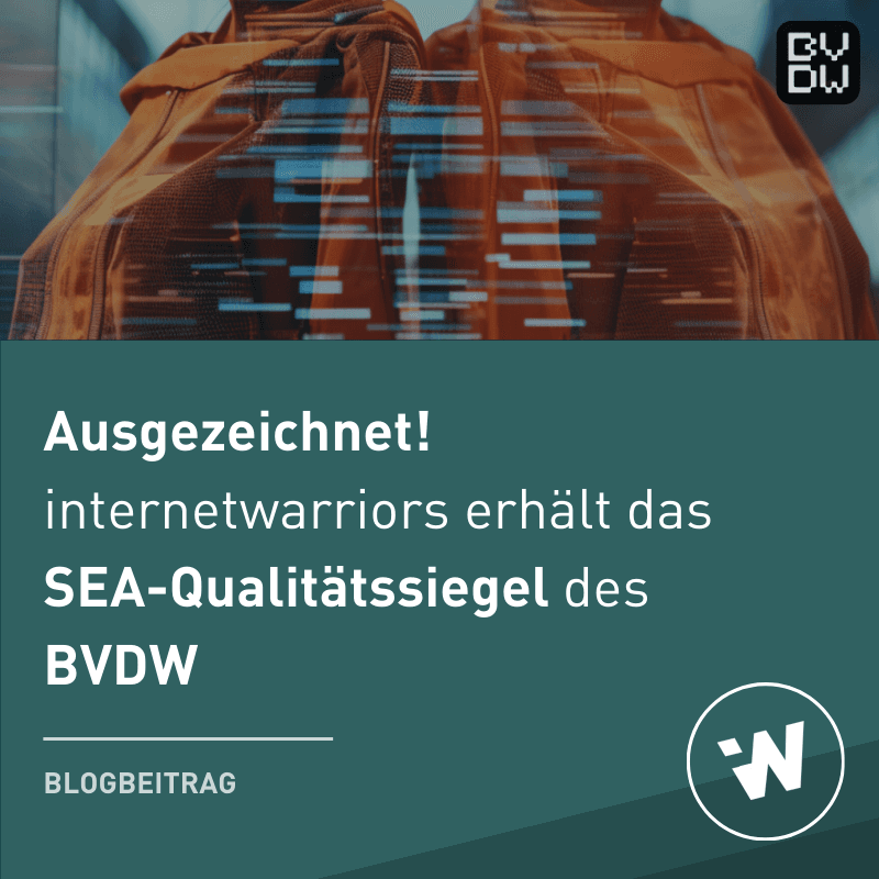 Blogbeitragsbanner unseres SEA Qualitätszertifikates von BVDW.