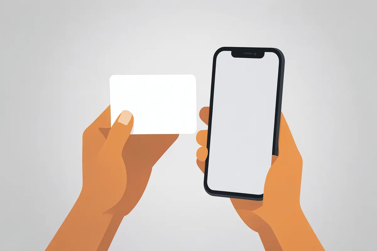 Mãos de uma pessoa usando um gift card Apple para comprar um aplicativo na App Store