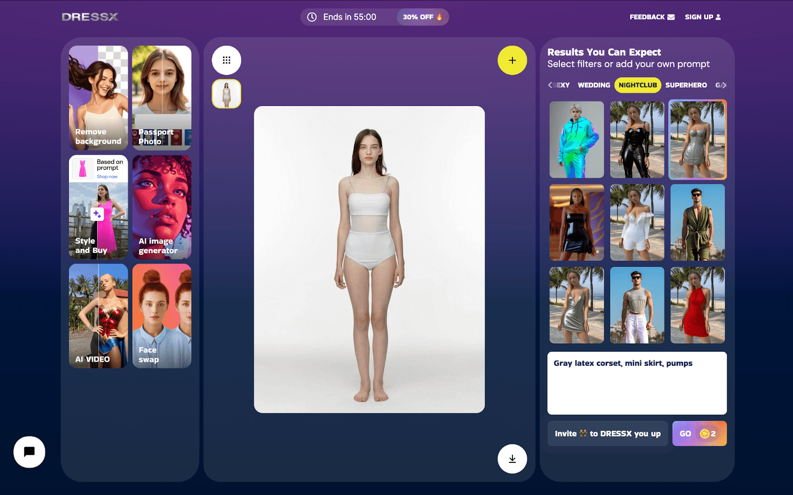 DRESSX.ME AI Stylist generates virtual outfits and let you experiment with your style!