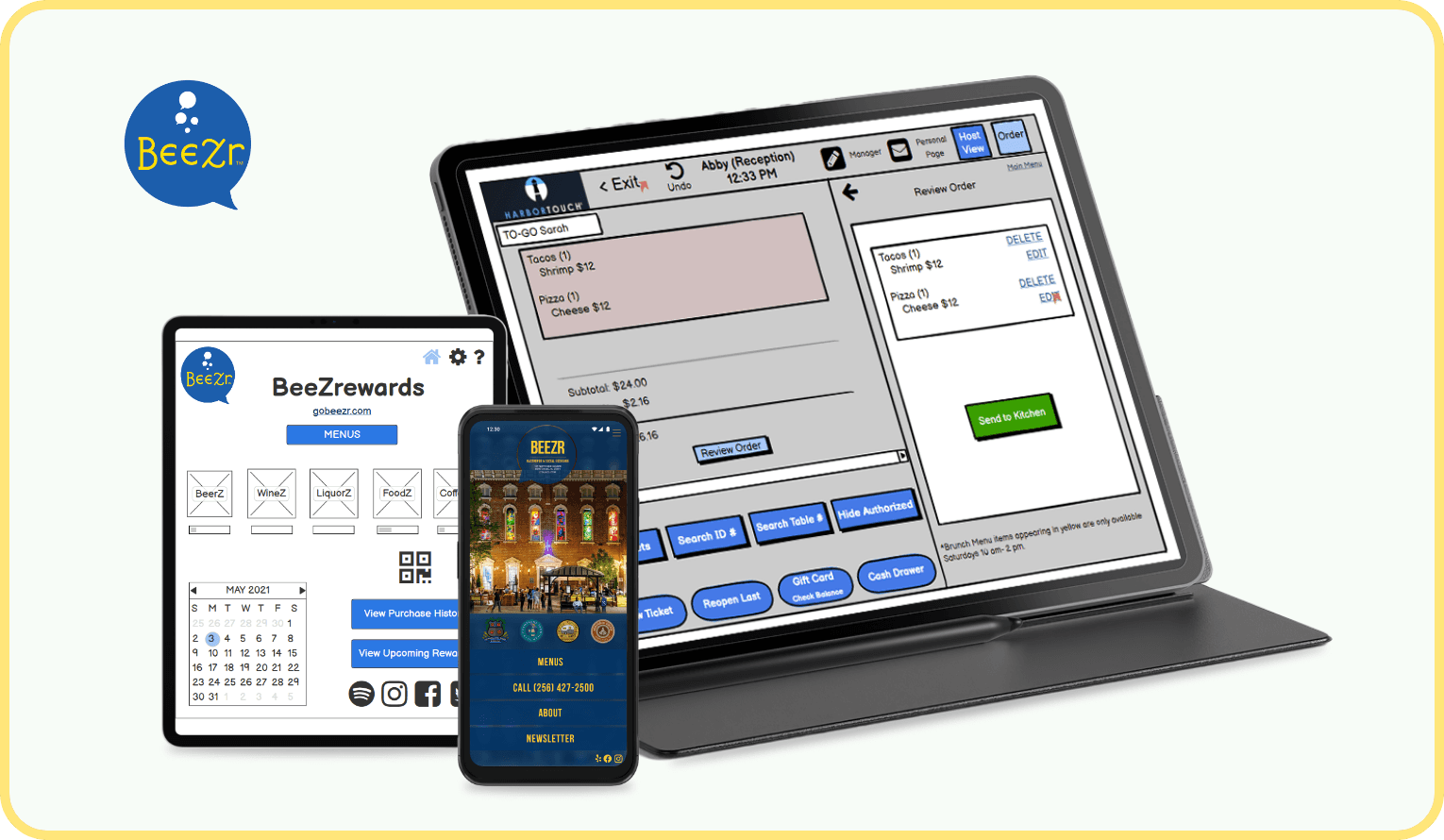 UX/UI Designs in various device breakpoints, created for BeeZr
