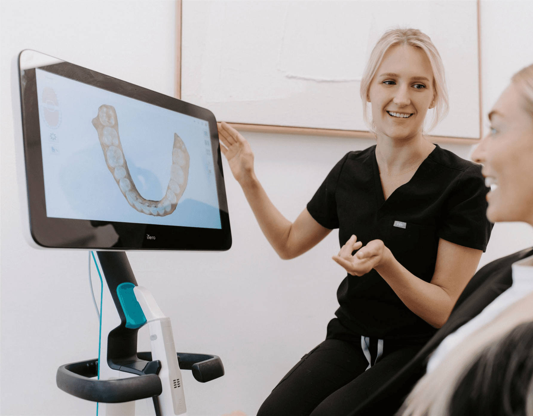 Dr Sophie Brown educating her patient