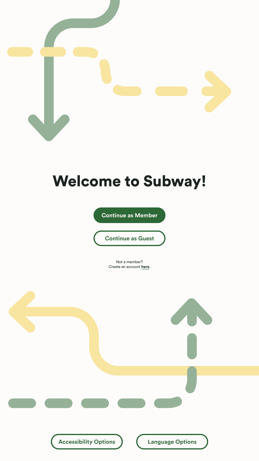 Composition of the welcome screen.