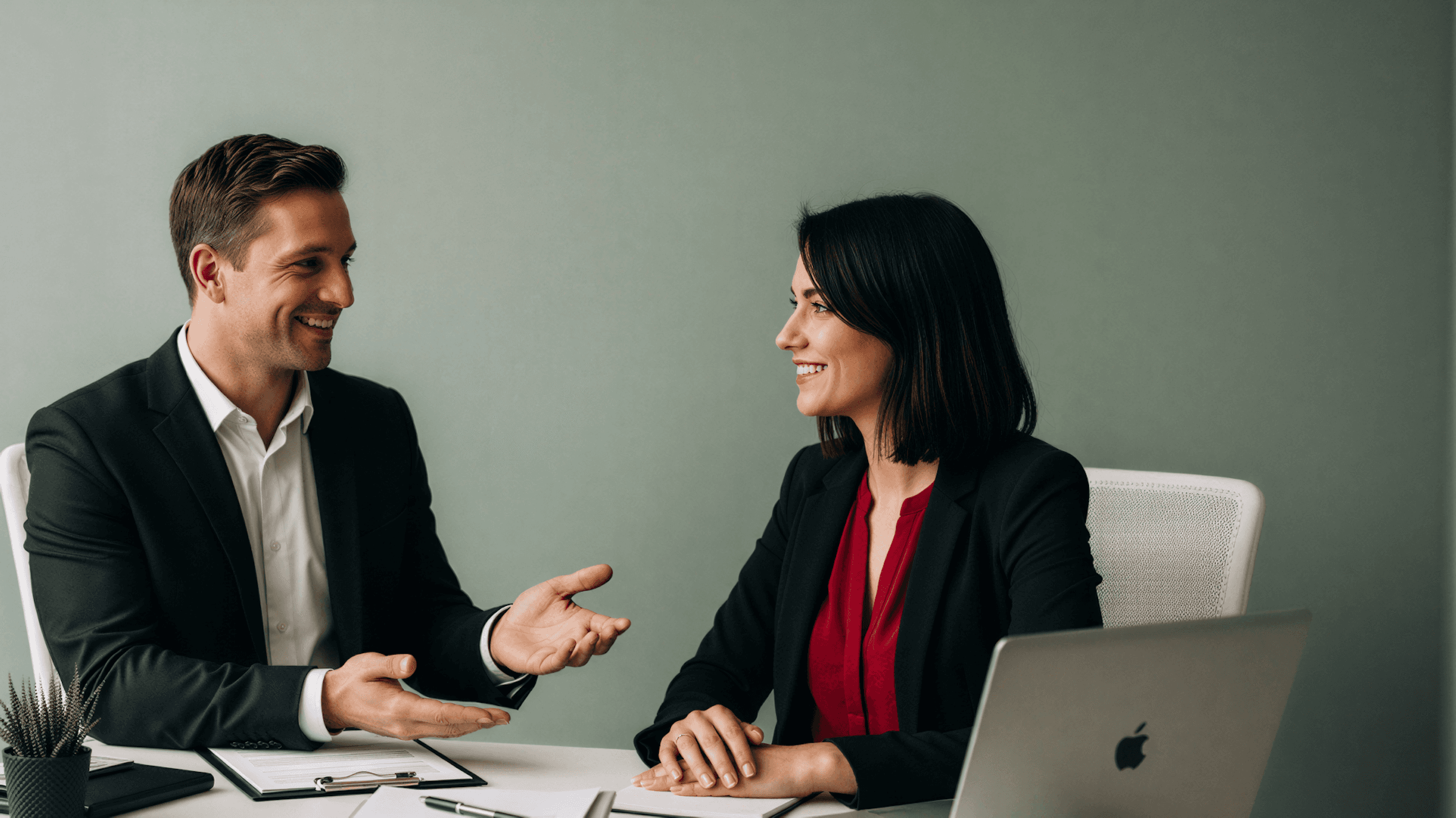 Image of team member discussing