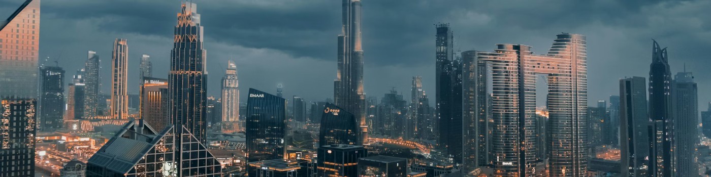 Modern glass office towers