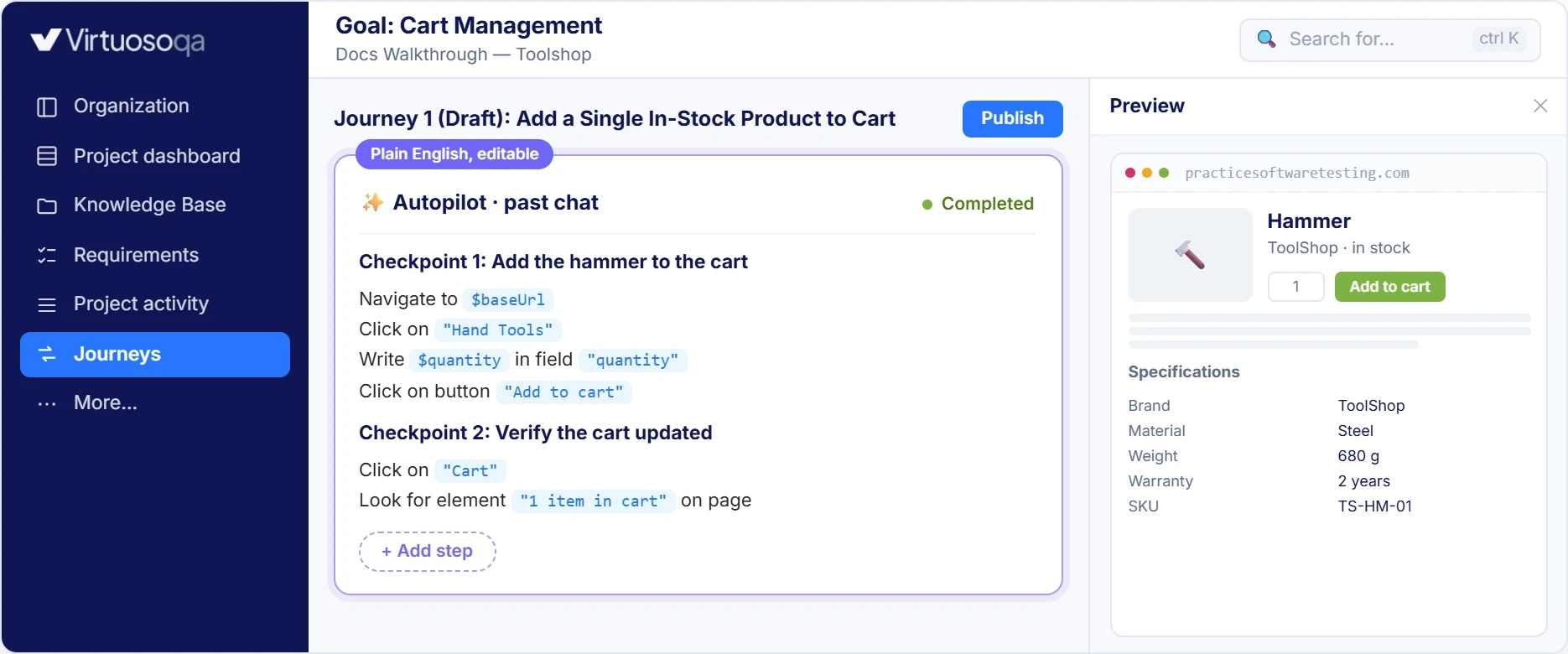 Virtuoso QA Journeys