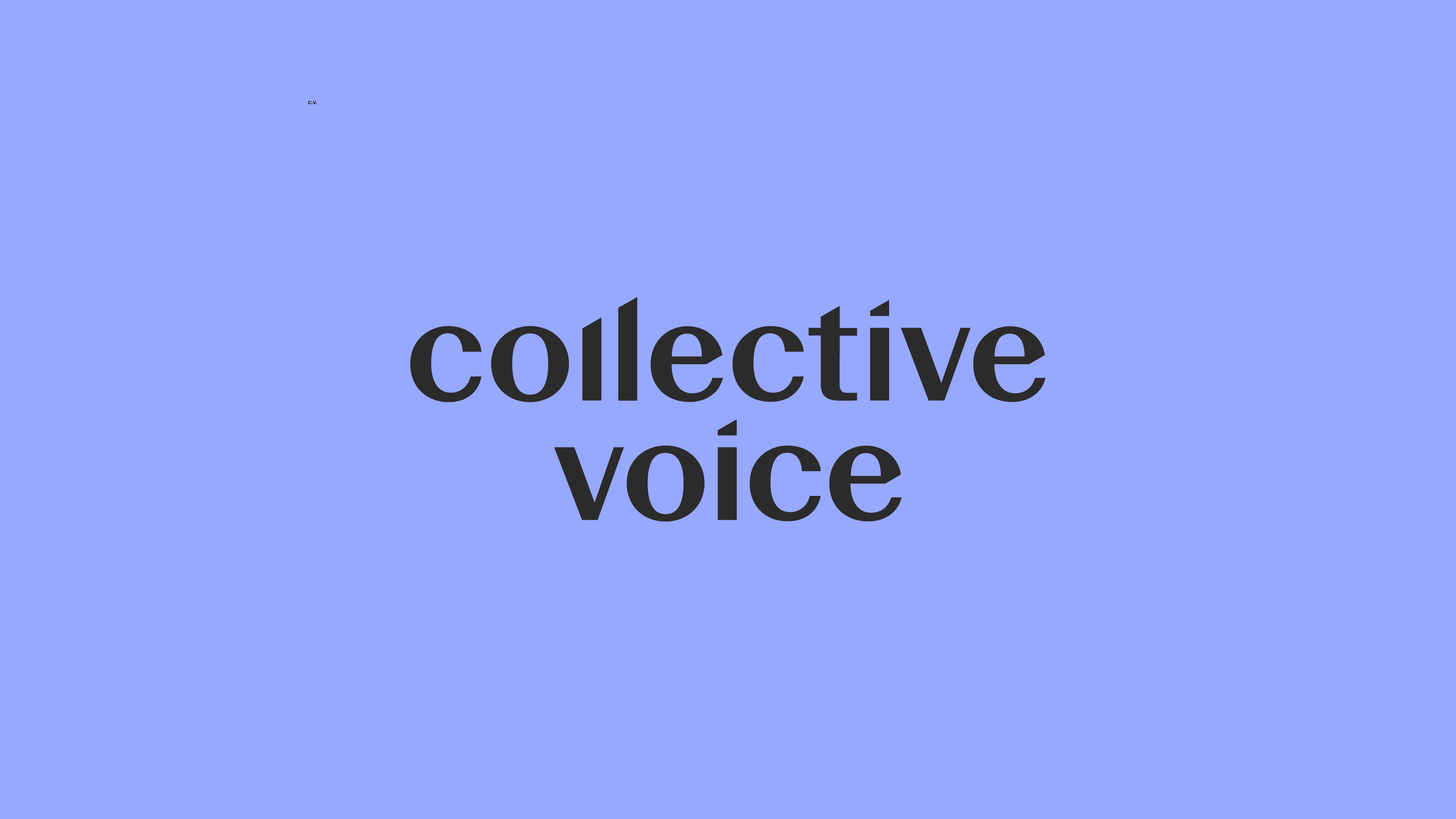 Collective Voice Logo on a periwinkle background