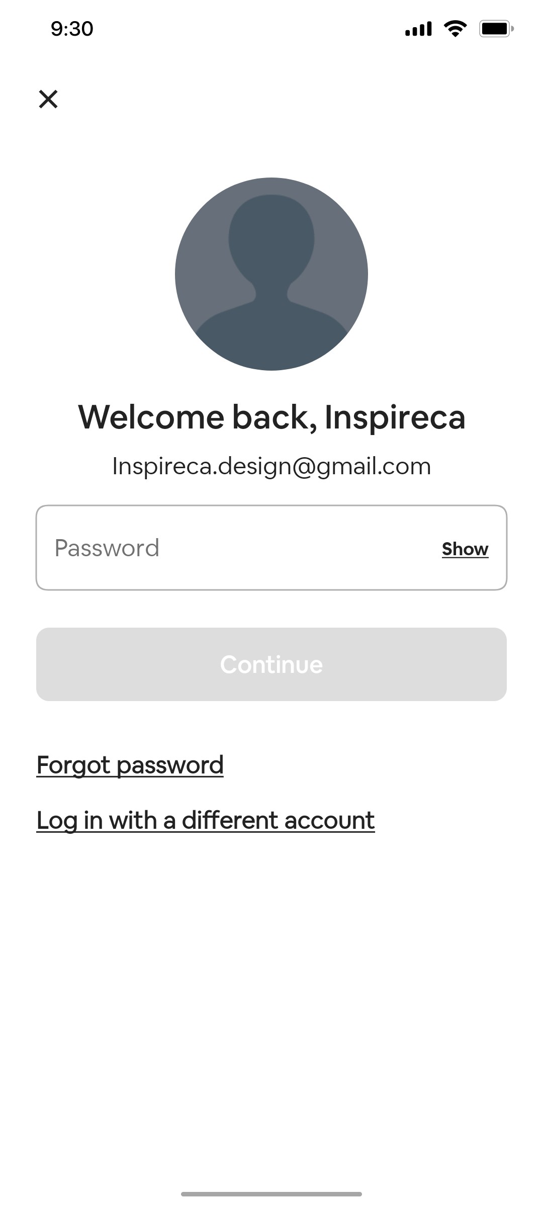 Airbnb Login after logout screen