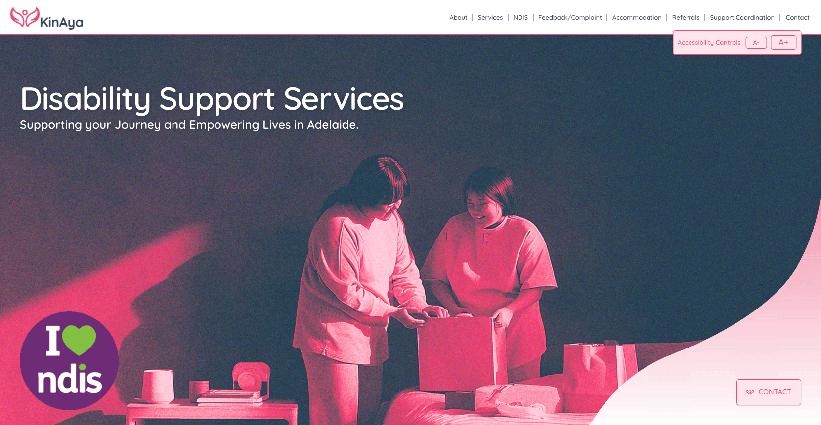 KinAya website design — Framer web development by Finbar Studio