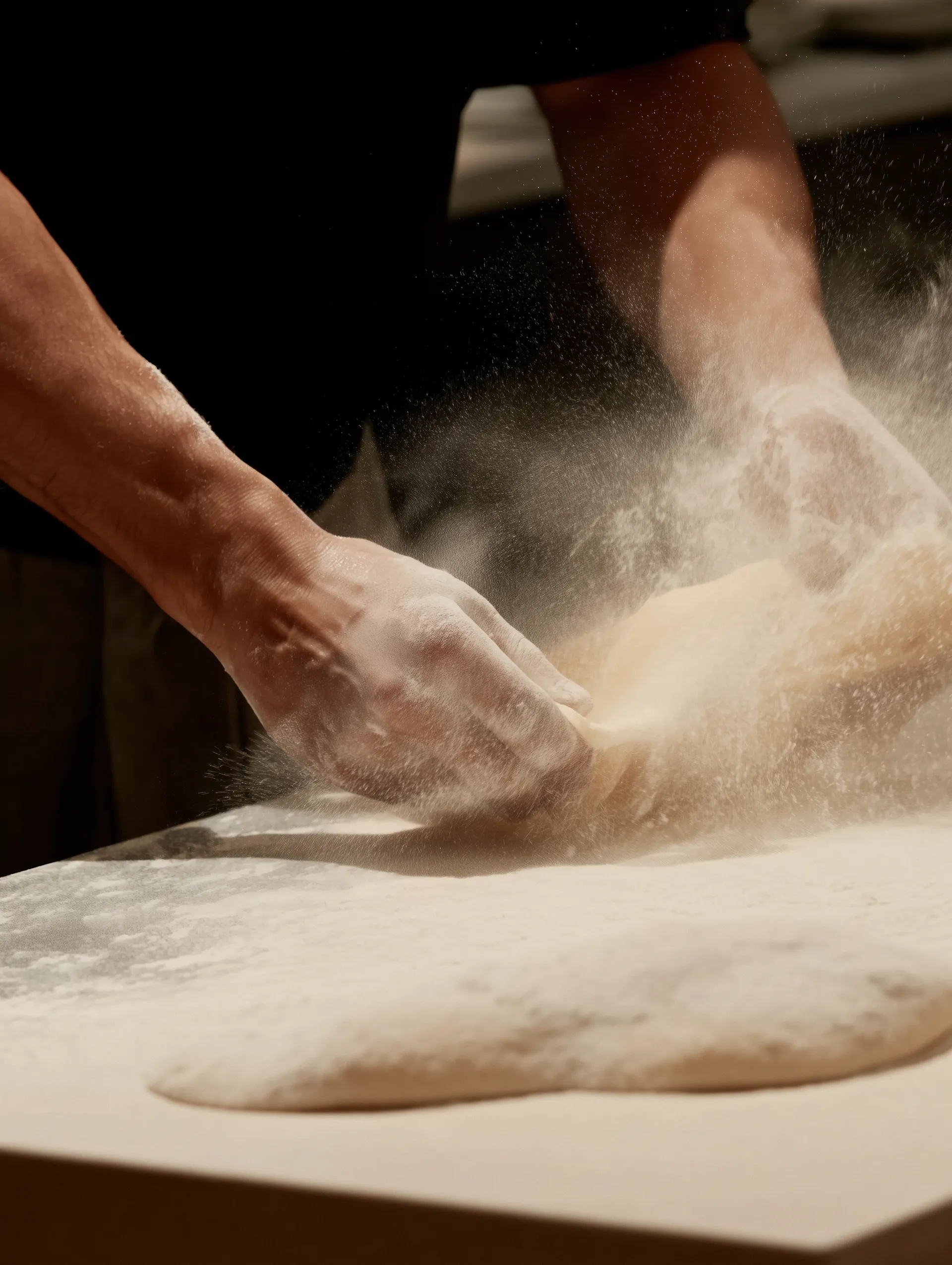 Close-up of a dough being prepared