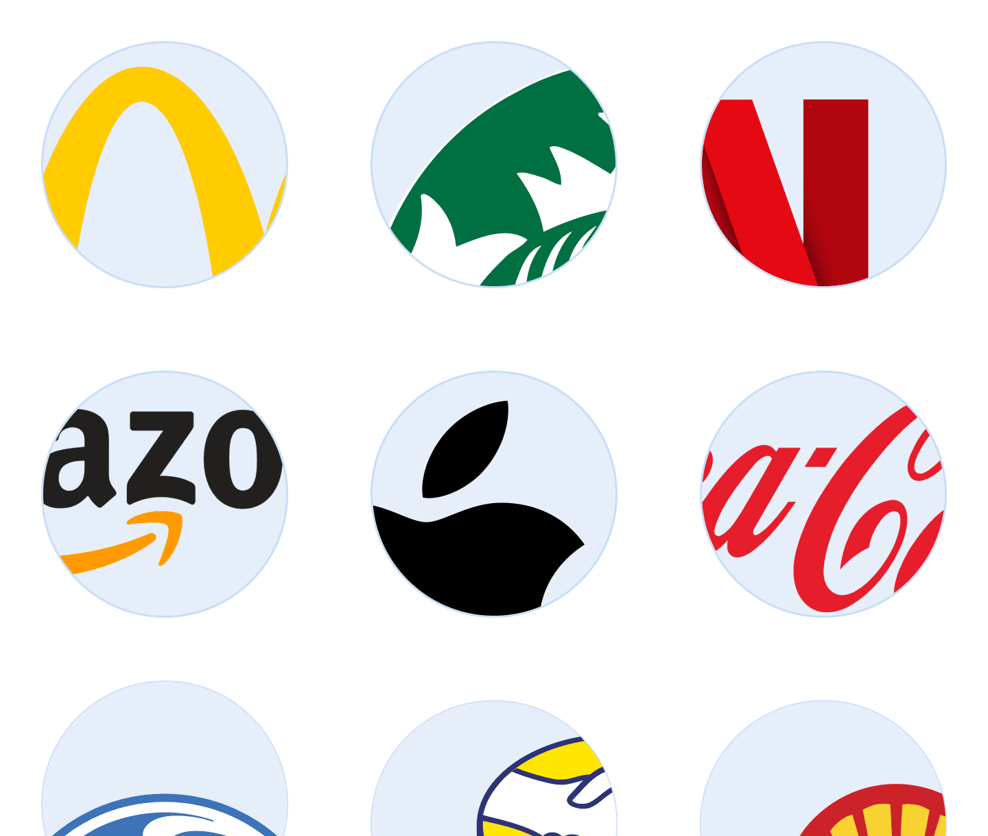 Logos de muchas empresas de todo el mundo