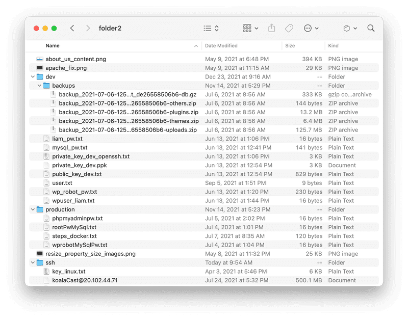 Configuration files in a macOS file explorer.