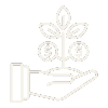 hand with growing money plant icon