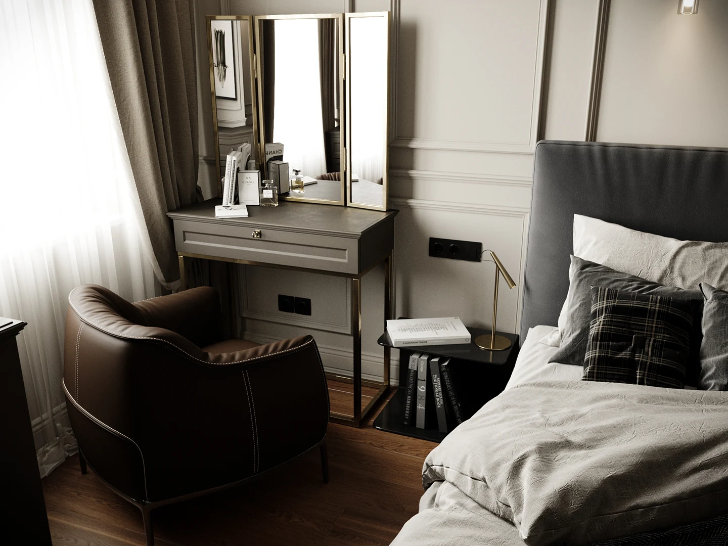 Salle à manger — vue d’ensemble sur la table et la banquette.