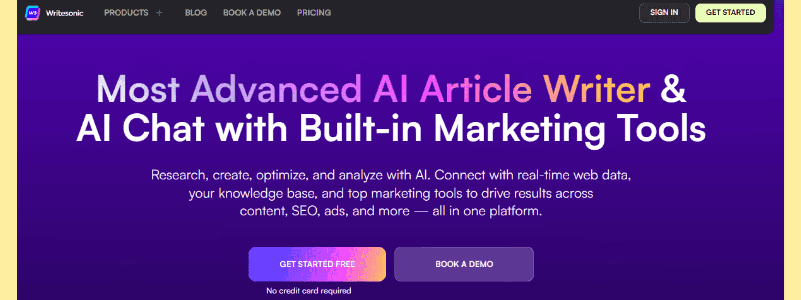 Writsonic AI landing page builder for high-converting copy