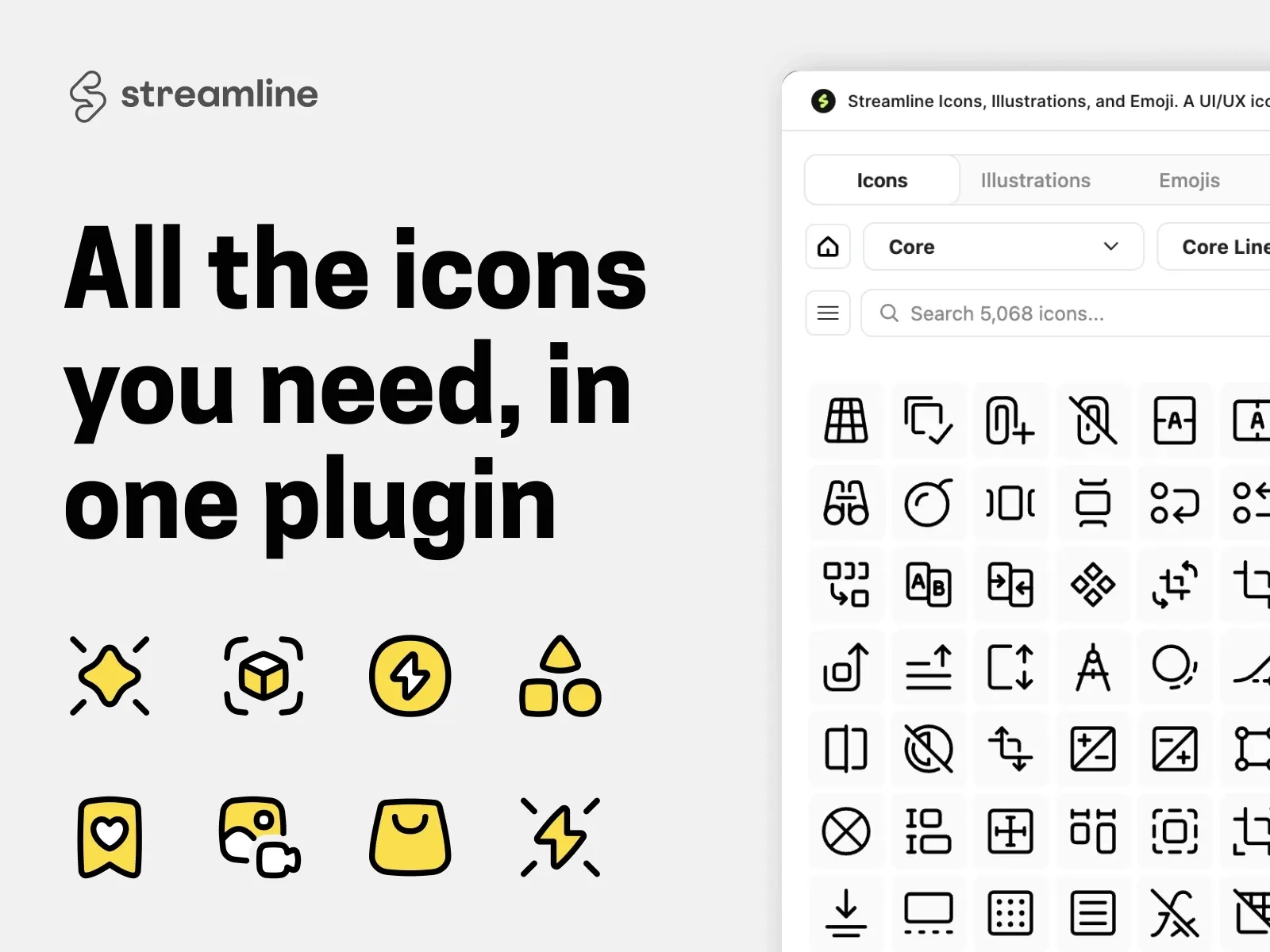 Core Icons by Streamline framer plugins