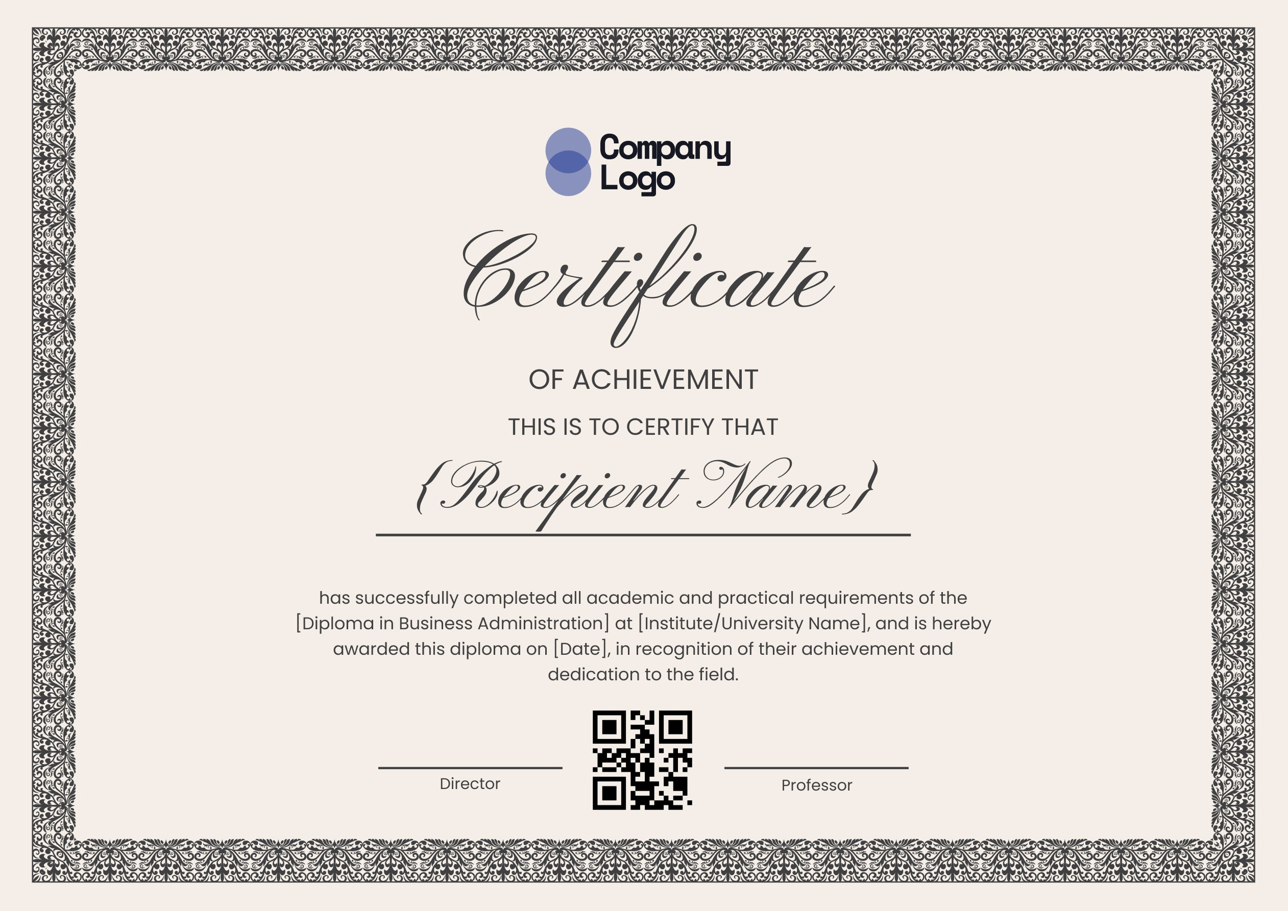 Wauld - Versatile and professional course certificate template