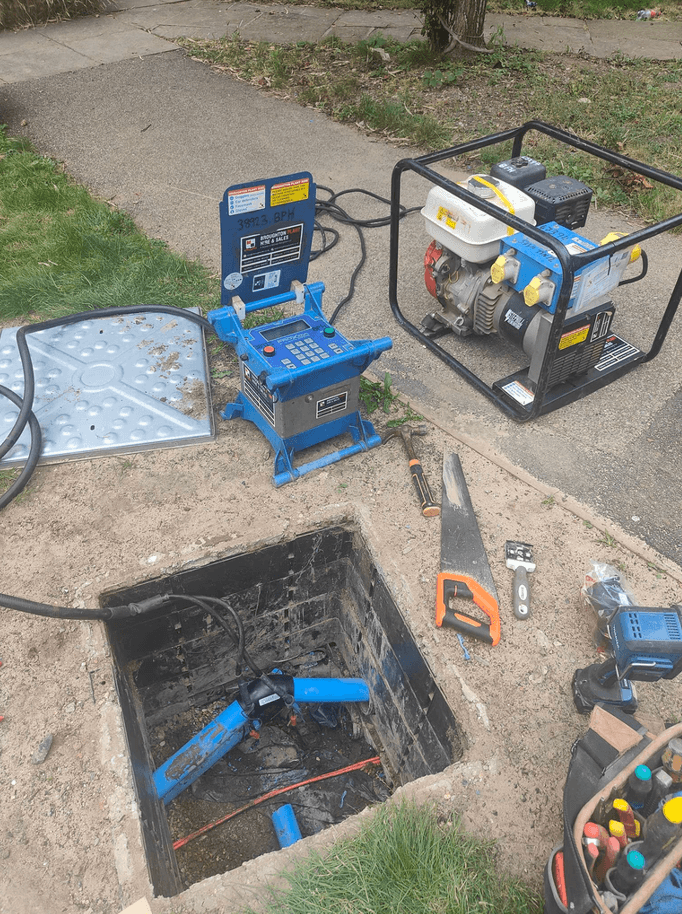 Groundwork in progress for new water mains installation by K2 Heating