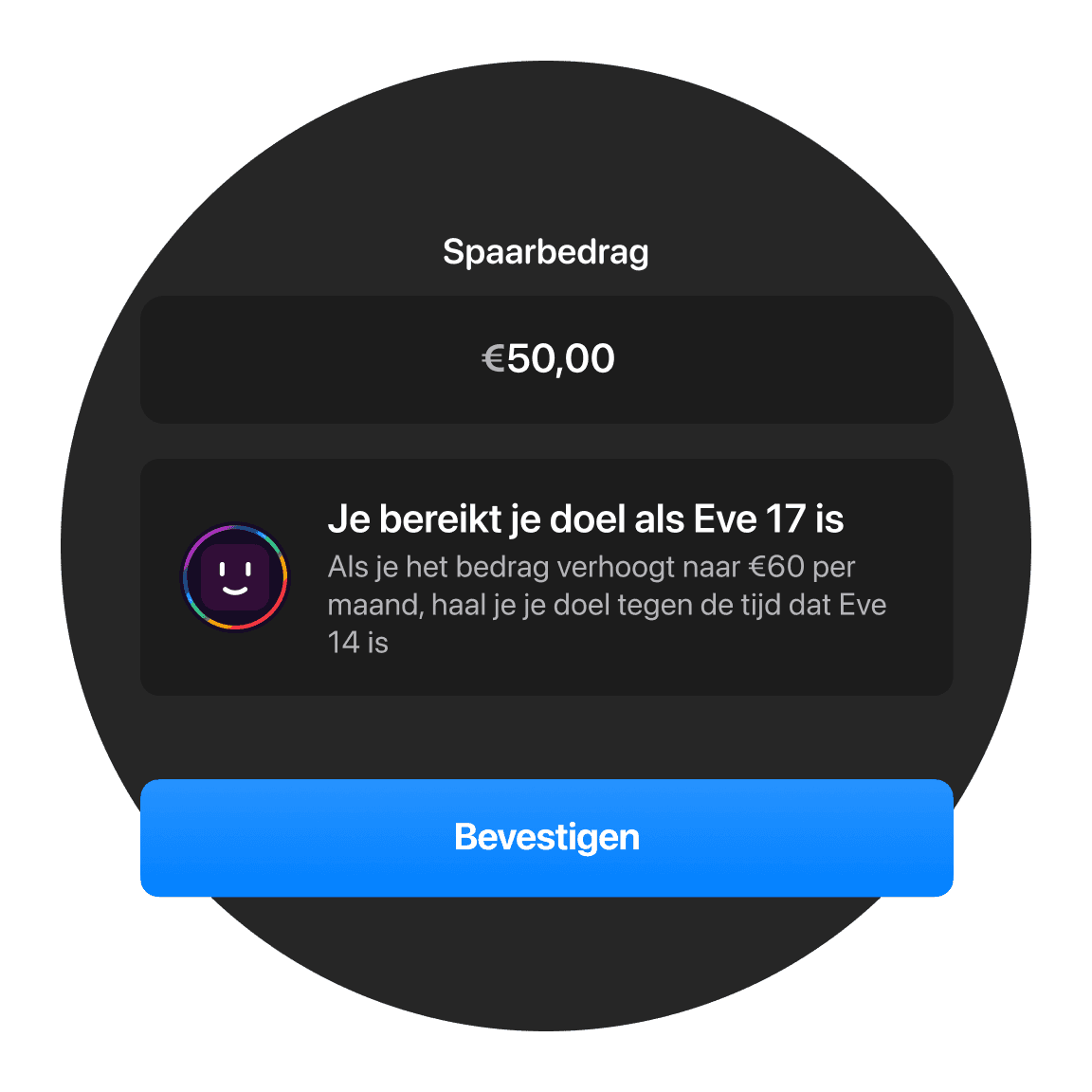 Een melding die je vraagt naar je ervaringen met een game, met een gestileerde interface en een blauwe knop.