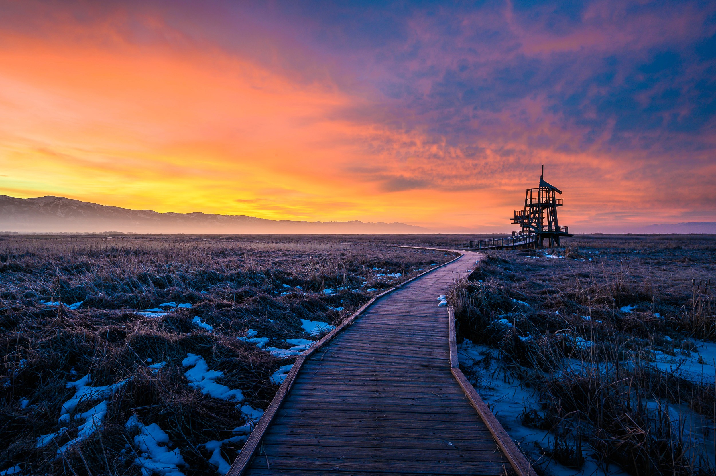 Great Salt Lake Shorelands Preserve during sunrise