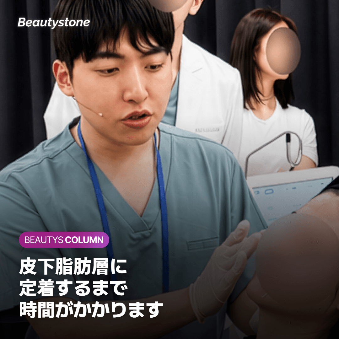 皮下脂肪層に定着していく注入物