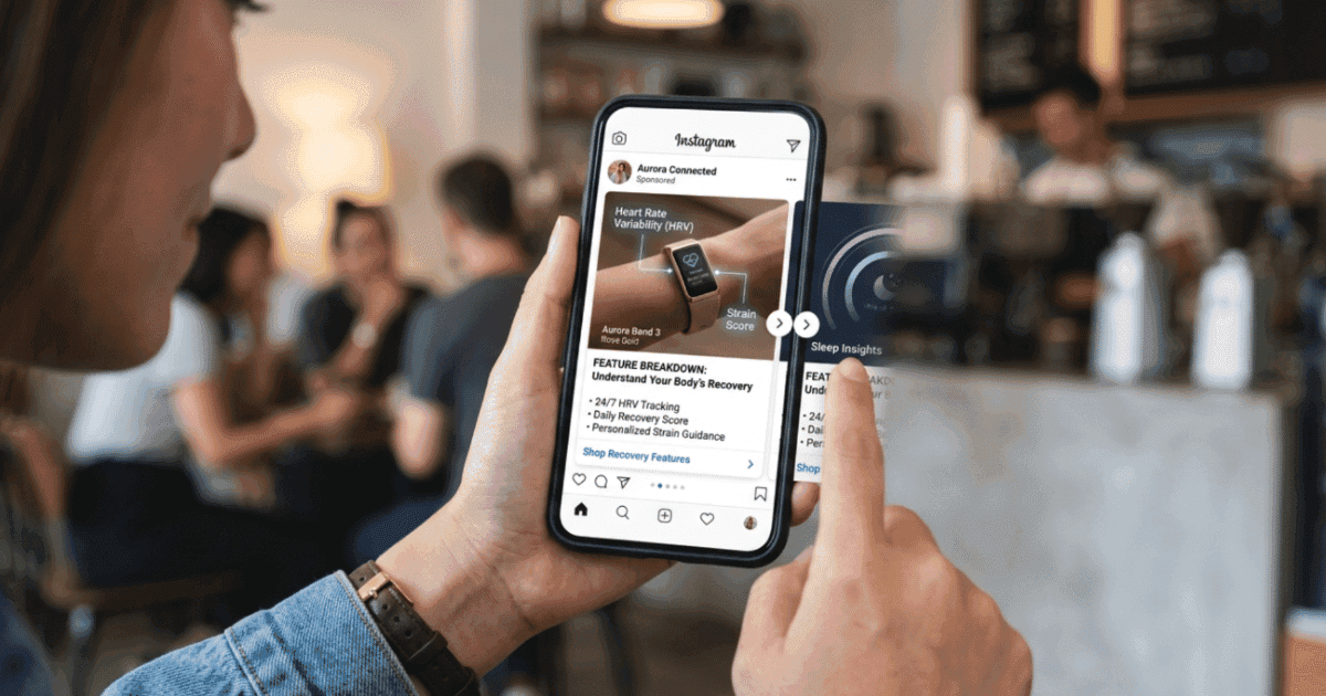 Carousel ad format shown on mobile screen