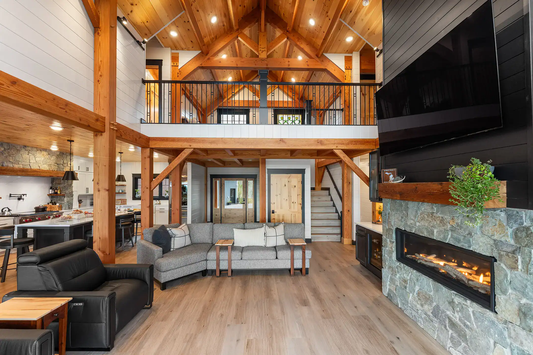 Upper Peninsula waterfront timber frame home photographed by Citadel Photography — view 18