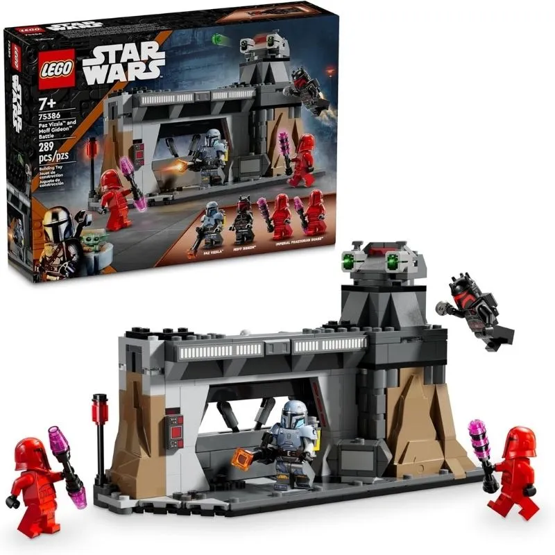 LEGO Paz Vizsla and Moff Gideon battle