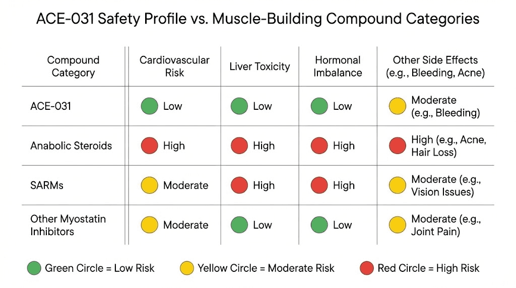 ACE-031 peptide side effects compared to steroids SARMs and other peptides