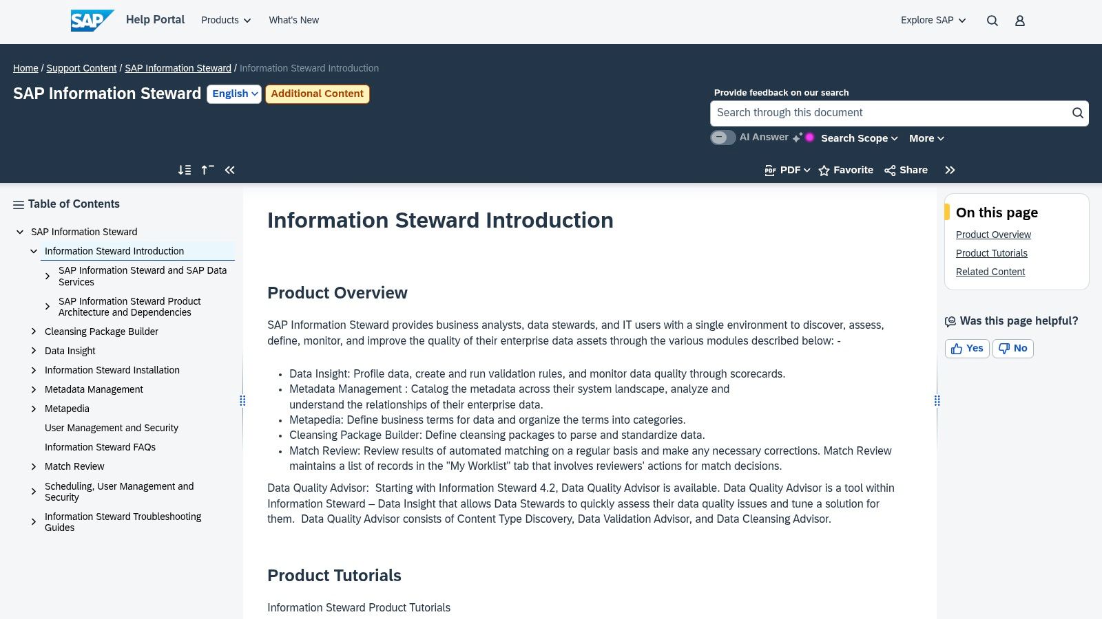 SAP Information Steward