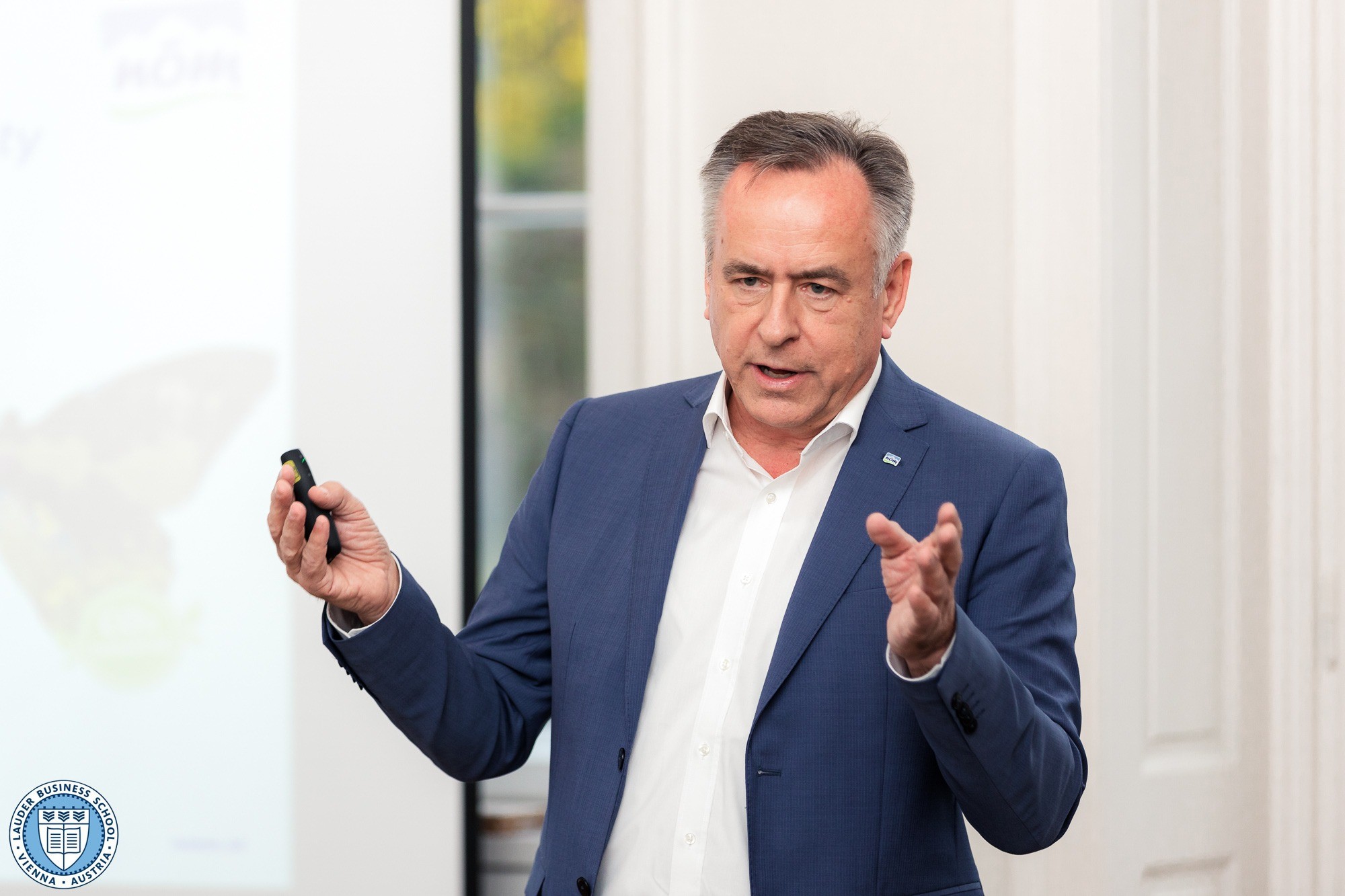  Ing. Josef Simon , Director of Production and Technology at NÖM talks to LBS Students