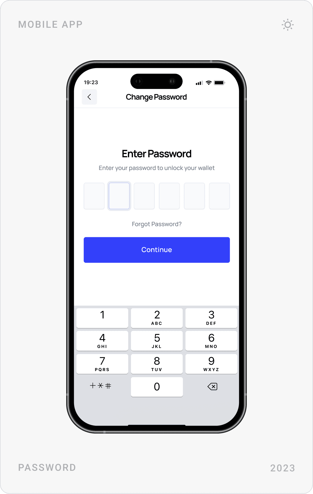 Modern Password Verification Mobile Design