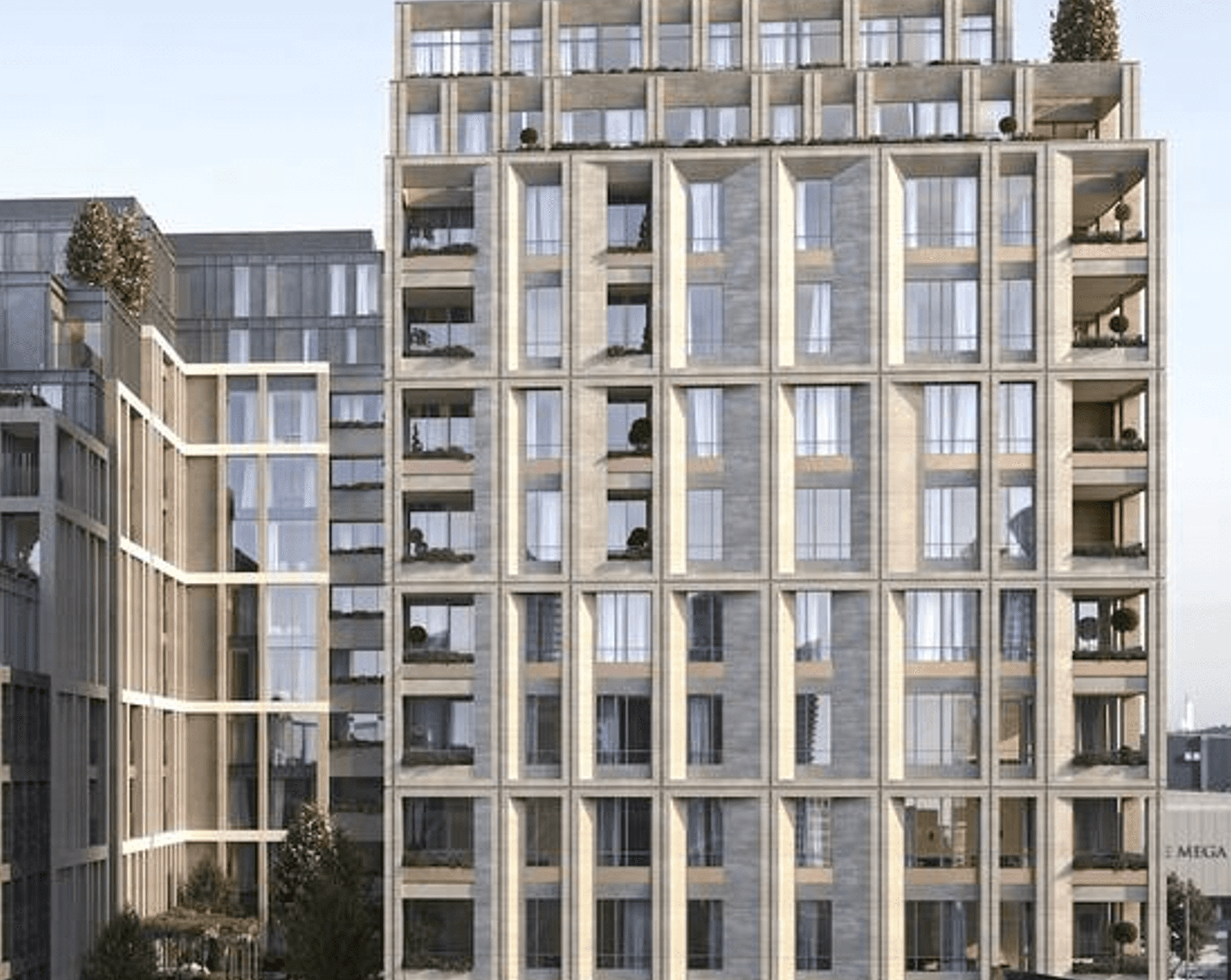 Large commercial apartment building facade for subcontractor take off services by SubsQS