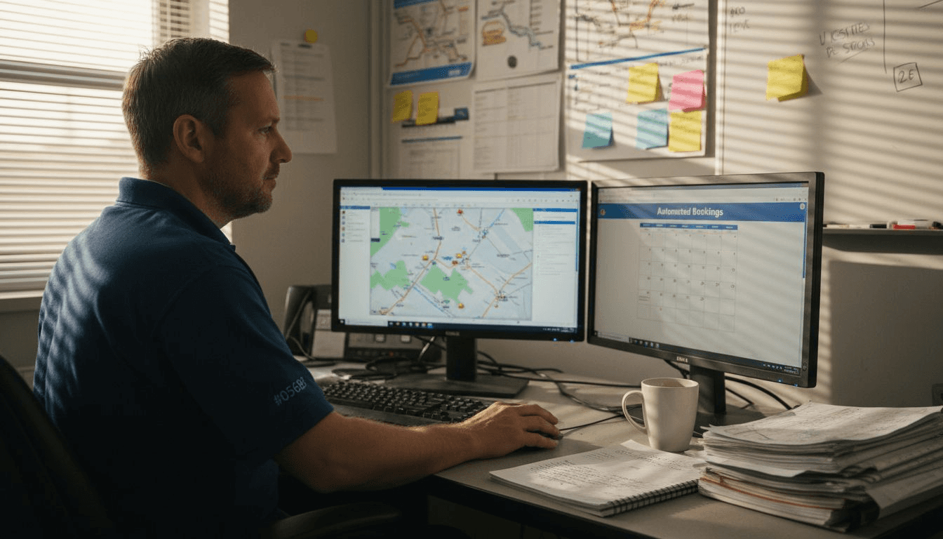 Dispatcher checks real-time fleet booking dashboard