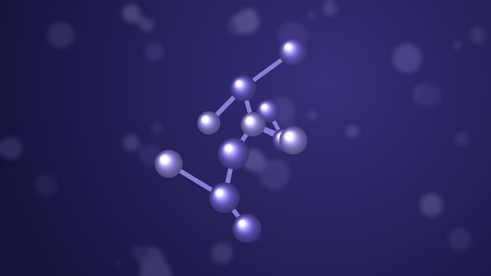 Abstract ball-and-stick molecular model, cover image for Pinealon (Glu-Asp-Arg): the EDR tripeptide and its research record