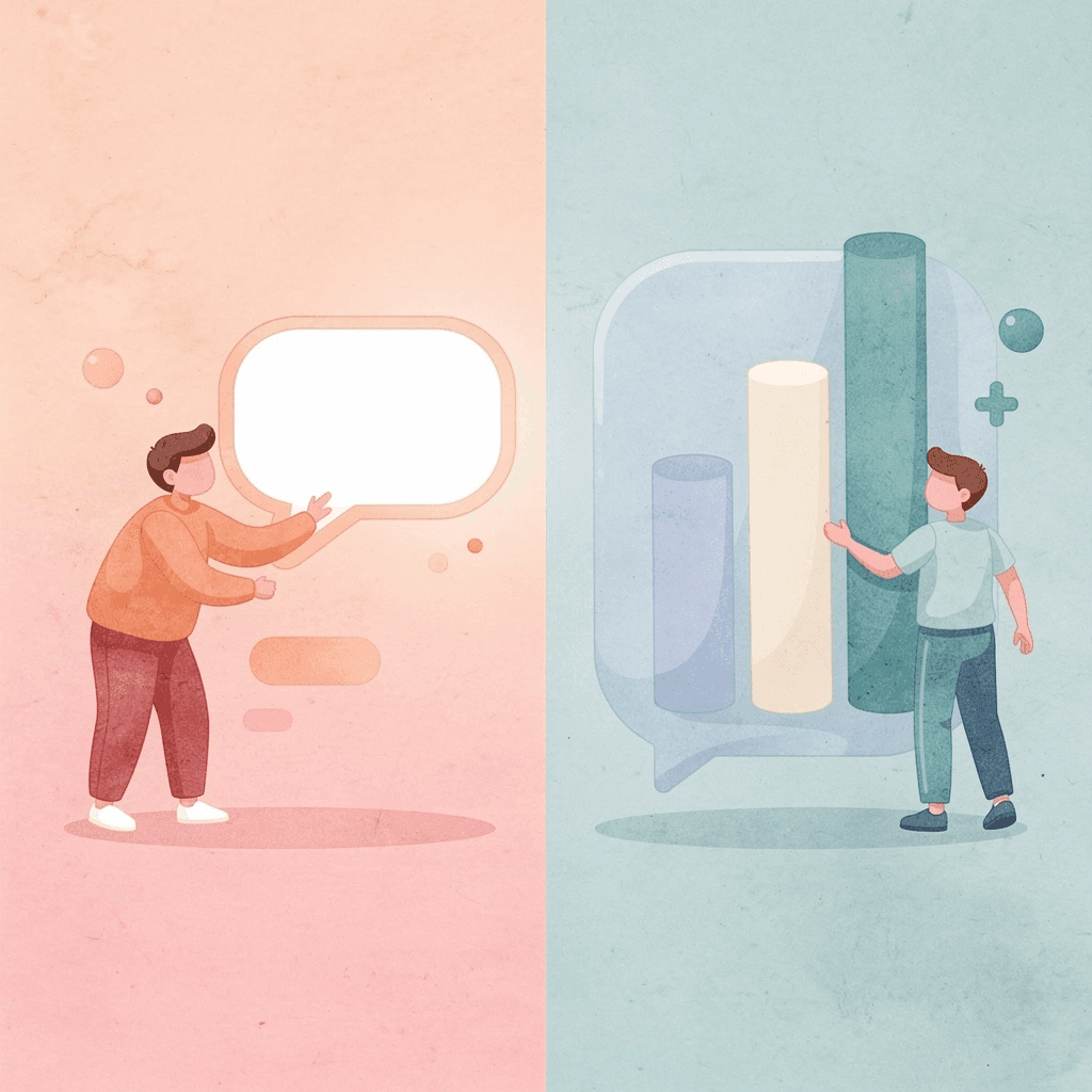 Split scene illustration showing contrast between left-to-right and right-to-left reading directions