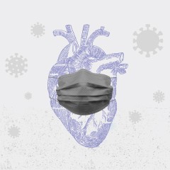 Portada de Salud post pandemia, estudio de IdeaPaís, mostrando una ilustración de un corazón que tiene encima una mascarilla.