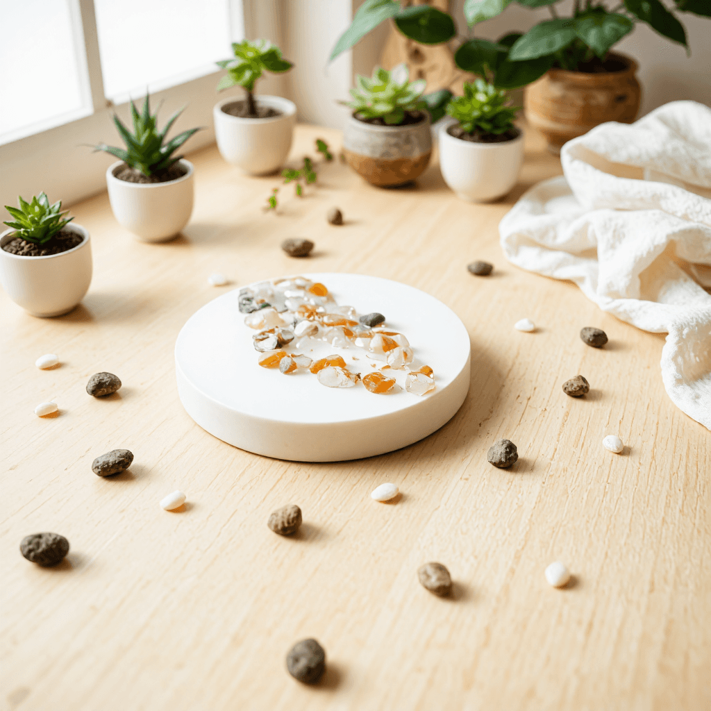 product photography of round resin art piece