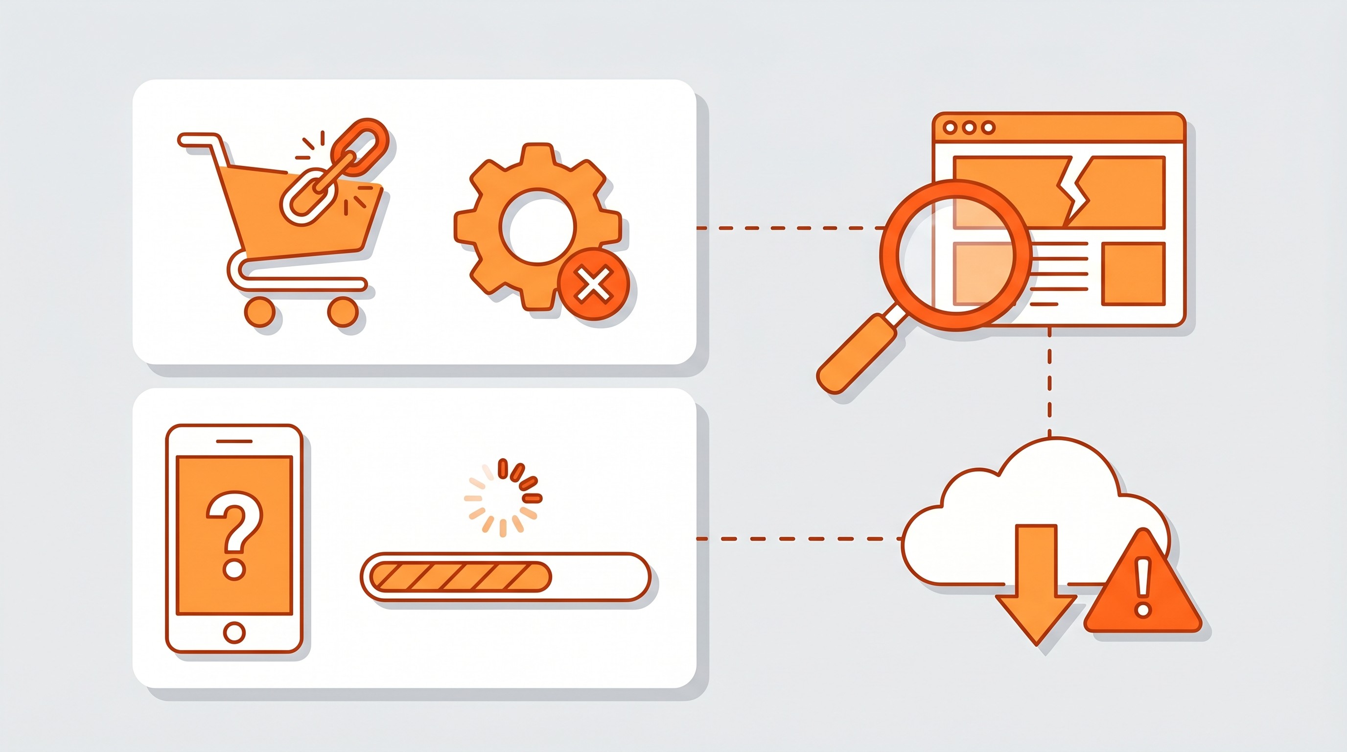illustration of technical issues in ecommerce SEO