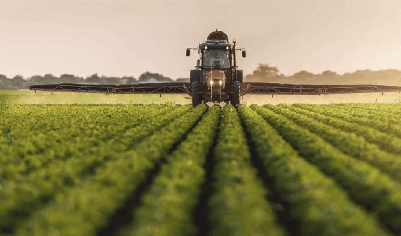 an aerial view of a field of green grass