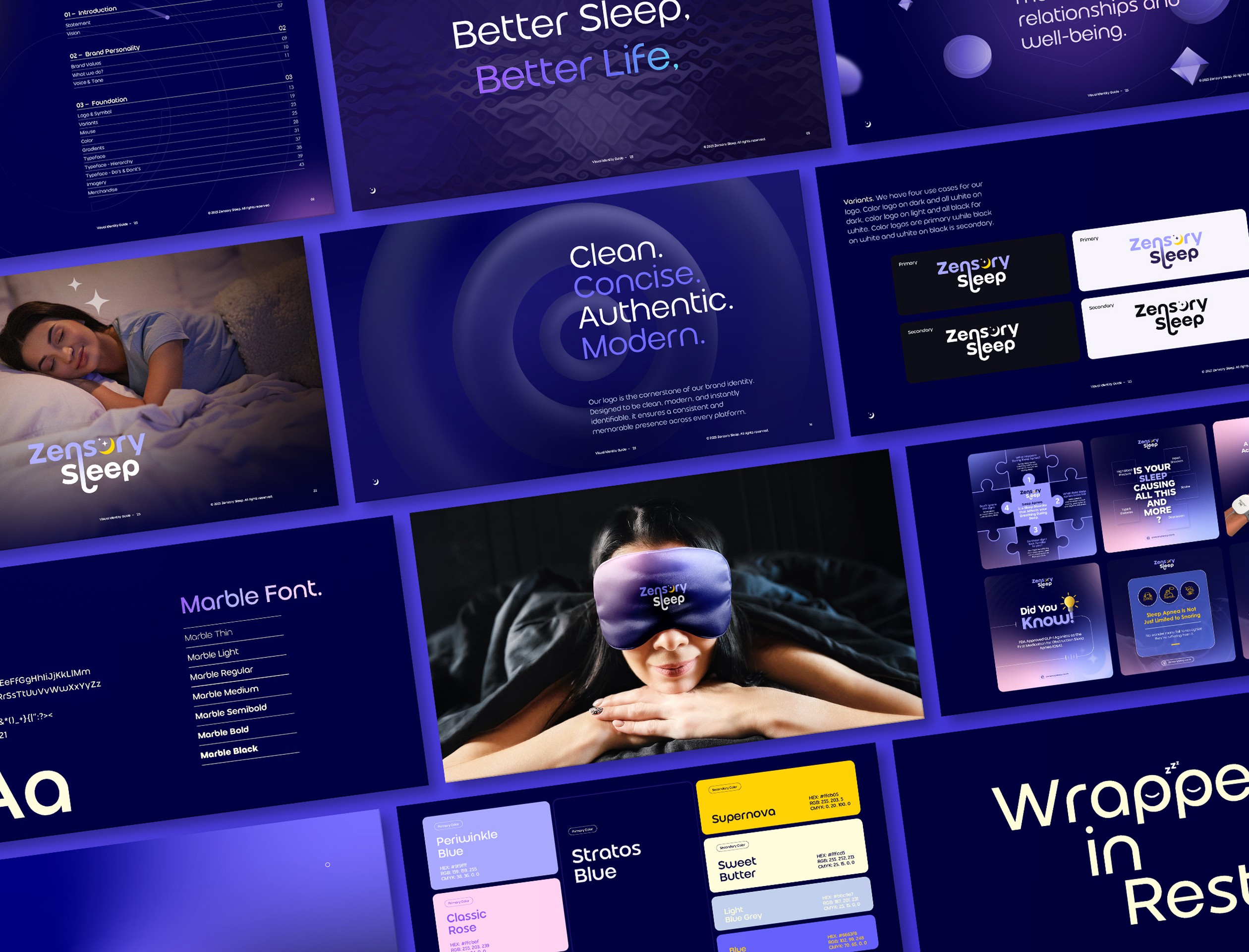 Zensory Sleep Visual Identity Guide / Brand Guidelines