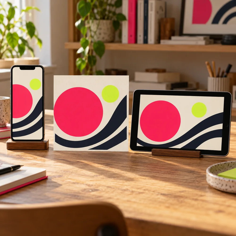 Une même création graphique déclinée aux formats vertical, carré et horizontal.