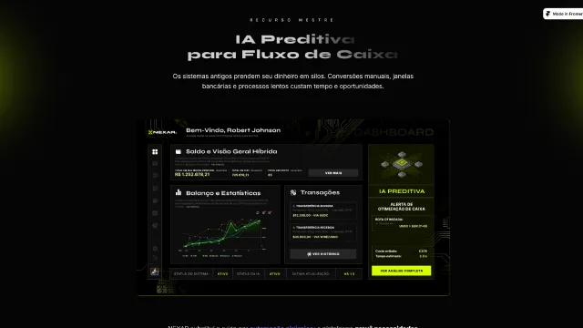 Segunda seção mostrando o Dashboard da Nexar