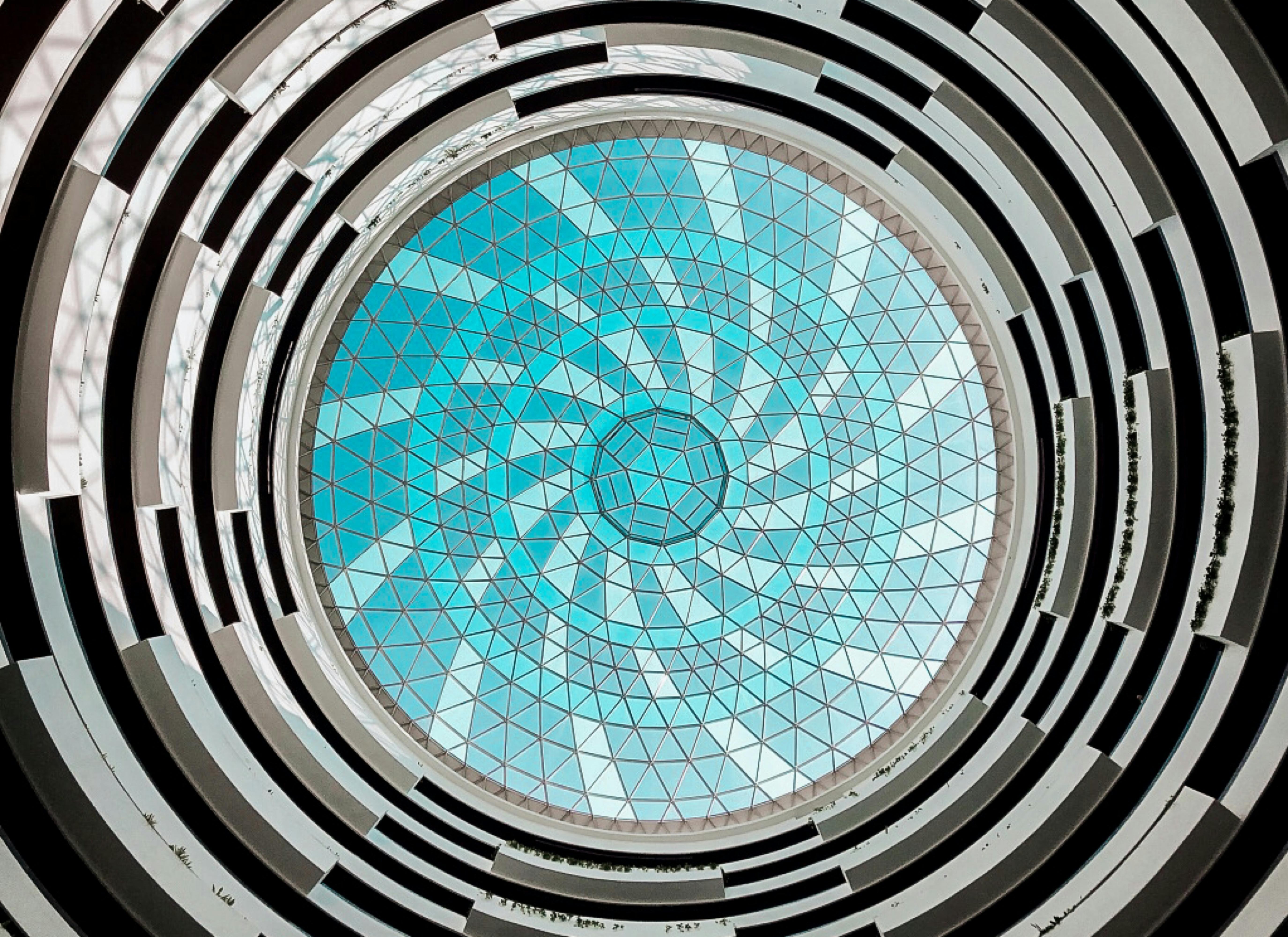Glass ceiling spiral shaped