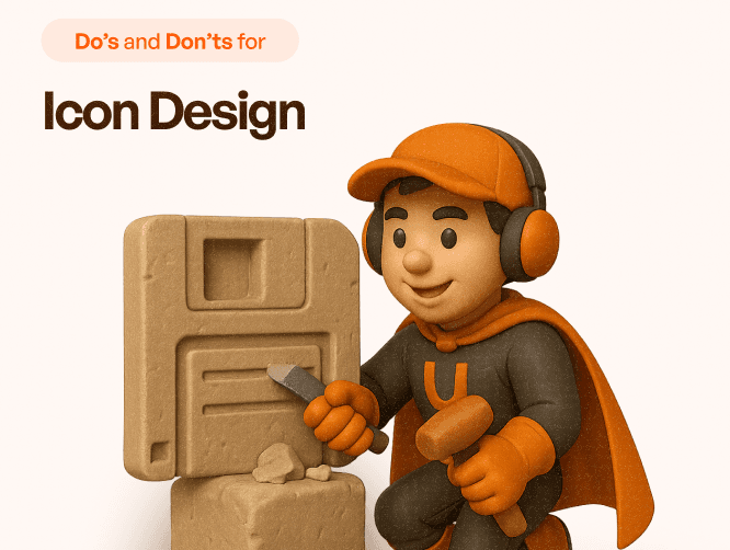 Upslide Mascot breaking stone and crafting icon