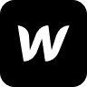 Webflow logo on black and white